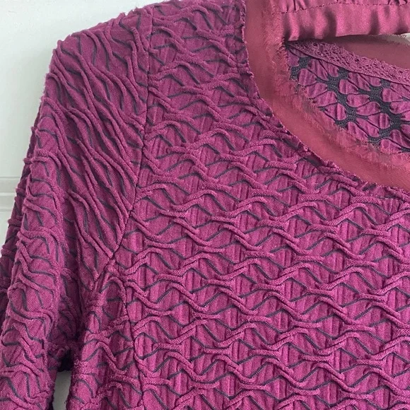 Anthropologie Postmark Textured Plum Blouse - Picture 3 of 7
